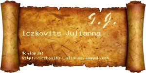 Iczkovits Julianna névjegykártya